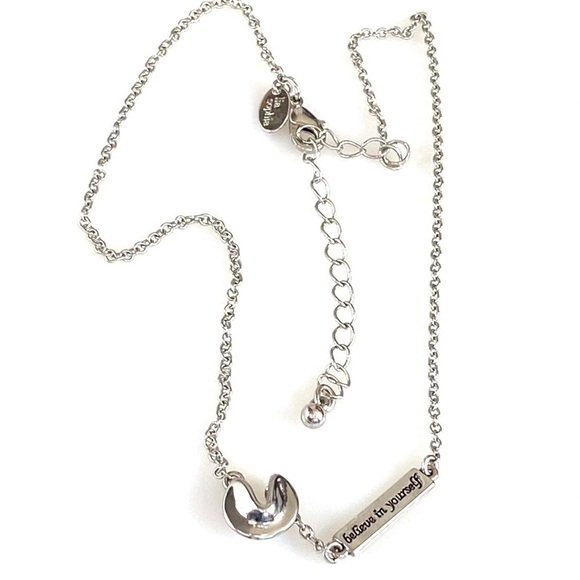 Lia Sophia Necklace Fortune Cookie Silver Tone - Picture 5 of 8